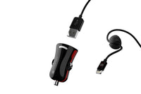 Sturdo Pro Sport Series, încărcător auto mini USB negru de 2A, cu cablu MFI Lightning de 1m pentru iPhone