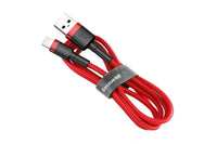 Cablu rosu Baseus USB la Type-C pentru incarcare.