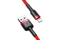 Cablu rosu Baseus USB la Type-C pentru incarcare.