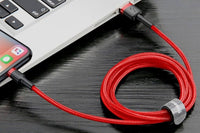 Cablu rosu Baseus USB la Type-C pentru incarcare.