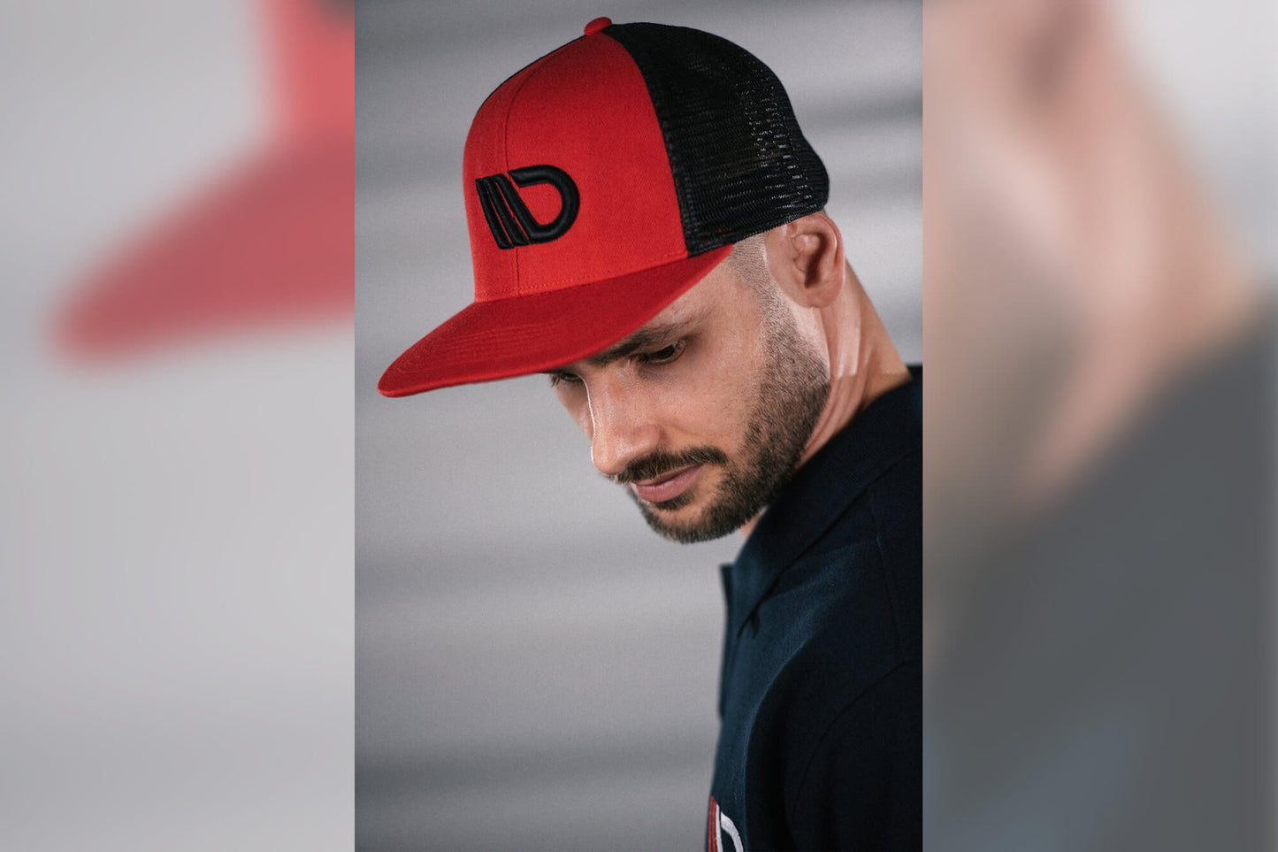 Maxton Design Red baseball cap with black logo