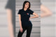 Women's polo shirt Maxton Design, dark blue with logo
