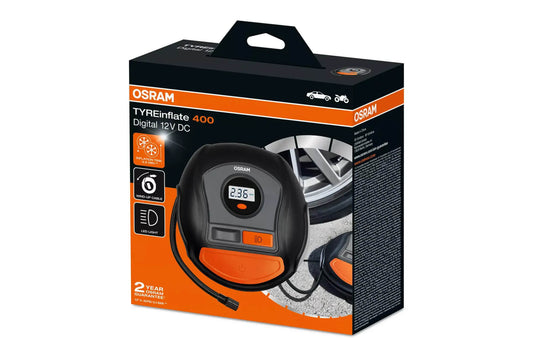 Compresor digital Osram model 400 pentru anvelope 12V, 10A, 5.5 bar