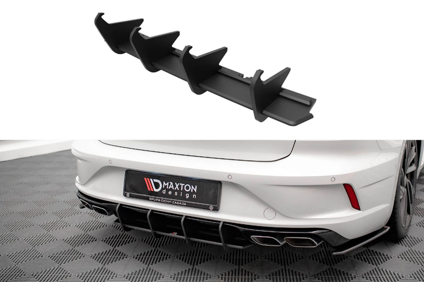 Difuser insert Maxton Design pentru Volkswagen Arteon R dupa 2020, negru mat