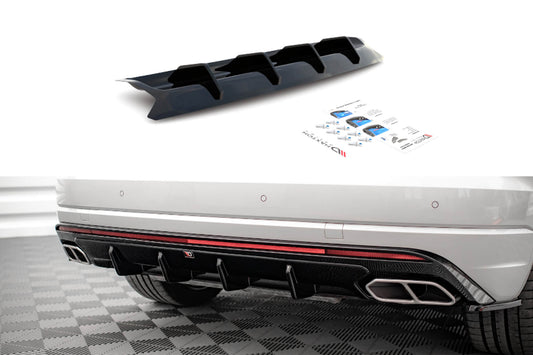 Insert difuser spate Maxton Design pentru VW Touareg R-line dupa 2018, negru lucios