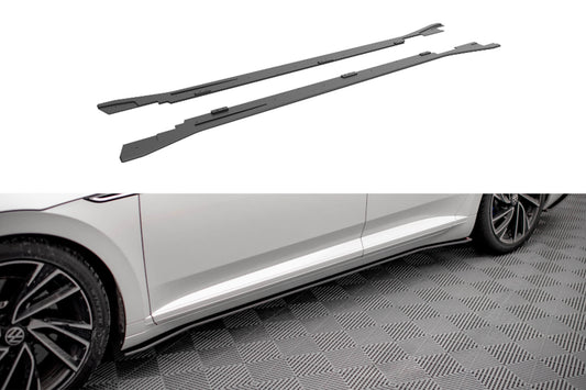 Insertii praguri Maxton Design versiunea 2 pentru Volkswagen Arteon R, R-line dupa 2020, negru mat