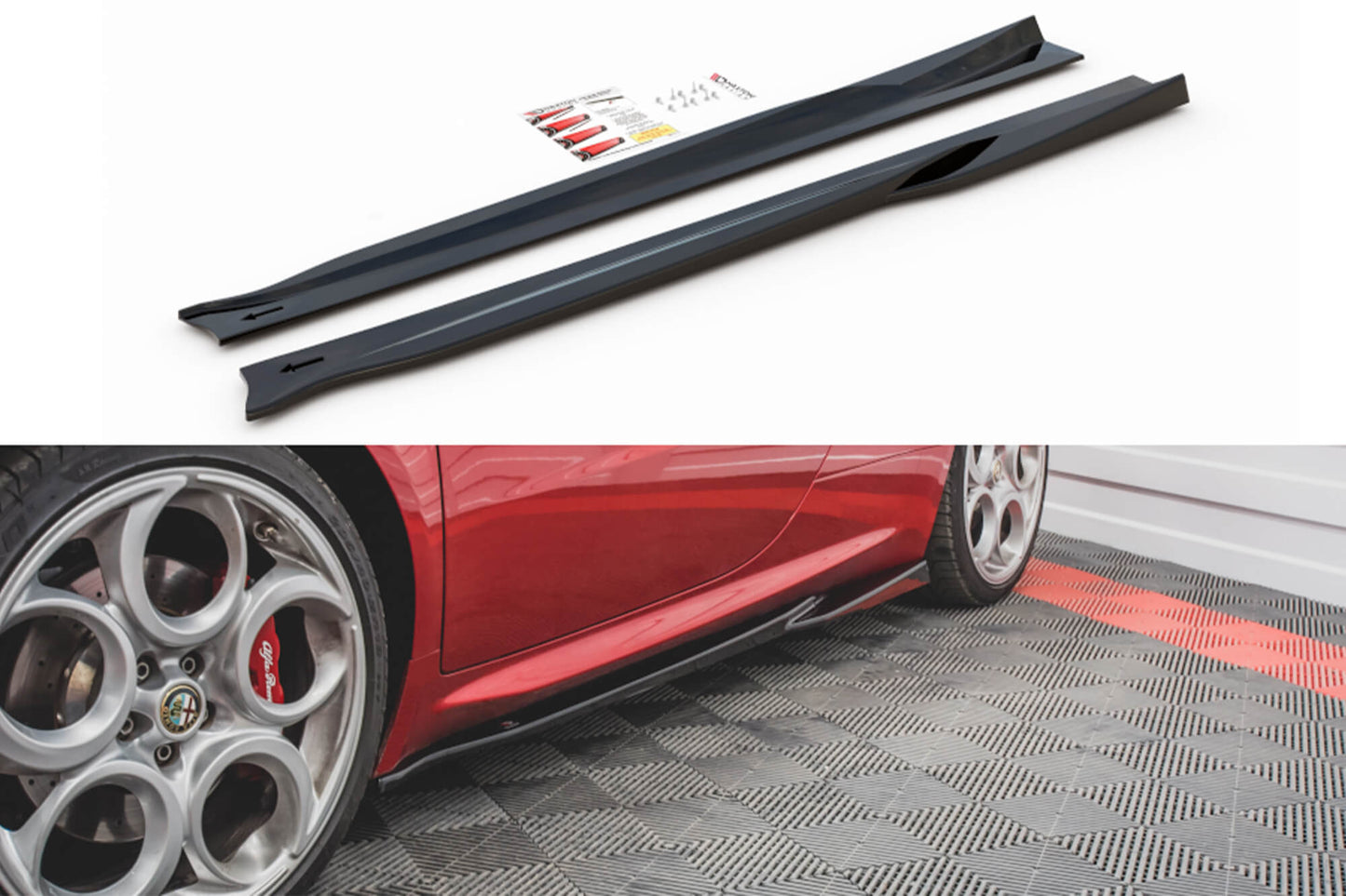 Maxton Design add-on-uri pentru Alfa Romeo 4C 2013-2017 praguri, negru mat