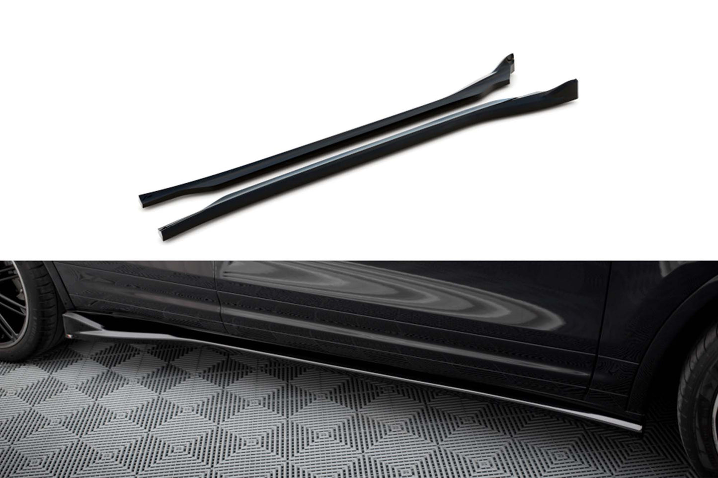 Praguri Maxton Design pentru Porsche Cayenne (2014-2018), lac negru