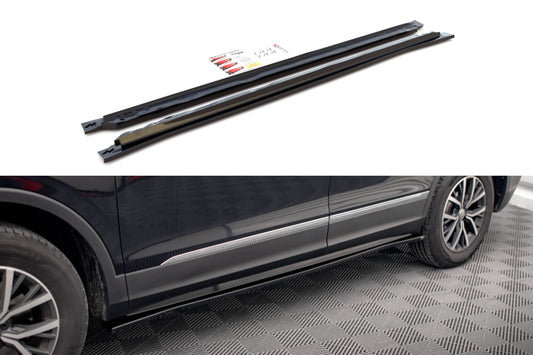 Praguri Maxton Design pentru usi Volkswagen Tiguan Allspace (2015-2020), lac negru