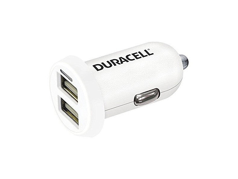 Incarcator auto Duracell Dual USB 12V 2.4A/1A alb