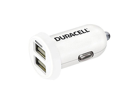 Incarcator auto Duracell Dual USB 12V 2.4A/1A alb