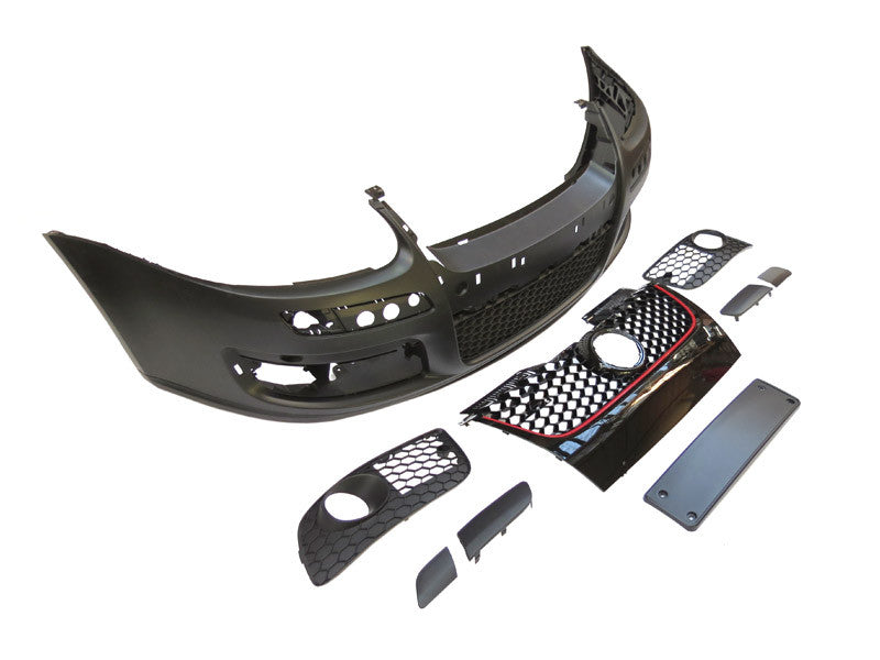 Bara fata GTi pentru VW Golf V (2003-2008) fara PDC/halogene, grila neagra, capac spalator inclus