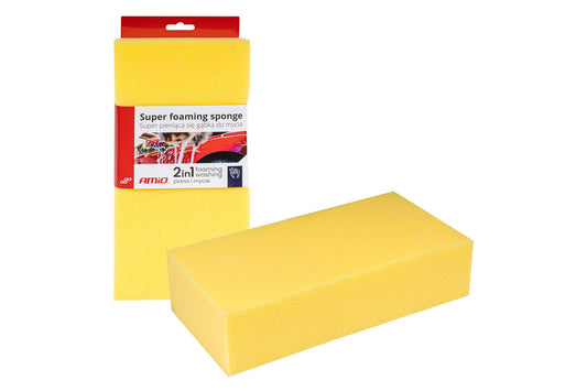 Amio Car Wash Sponge, 28x14x7cm, Yellow