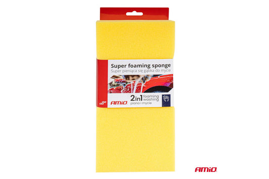 Amio Car Wash Sponge, 28x14x7cm, Yellow