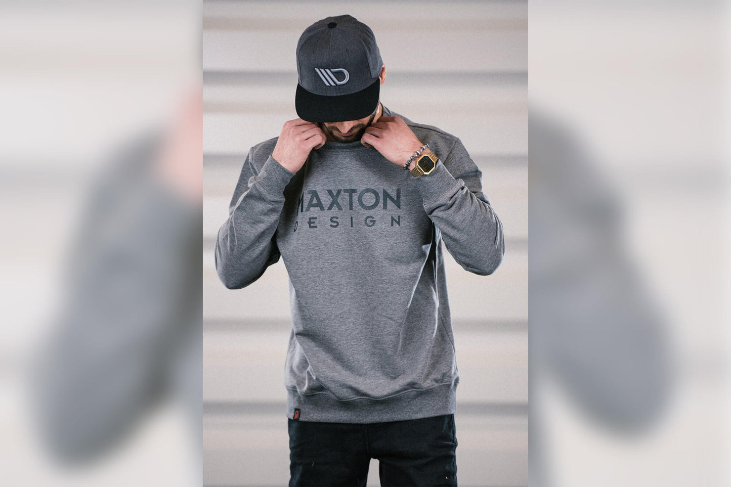 Șapcă Maxton Design grafit cu logo gri