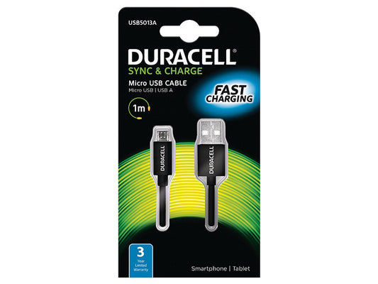 Cablu Duracell Micro USB 1m, negru