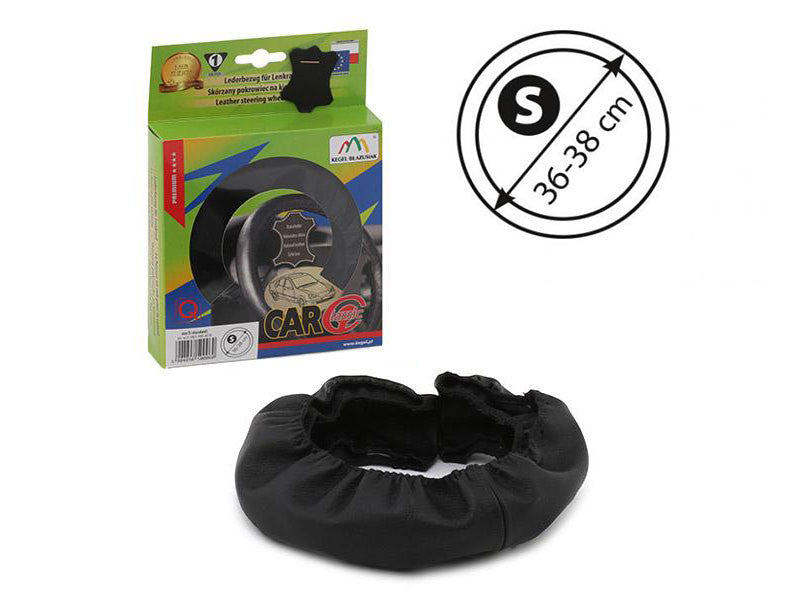 Husa volan Kegel Seria Classic, marimea 36-38cm, piele naturala neagra, cusuta