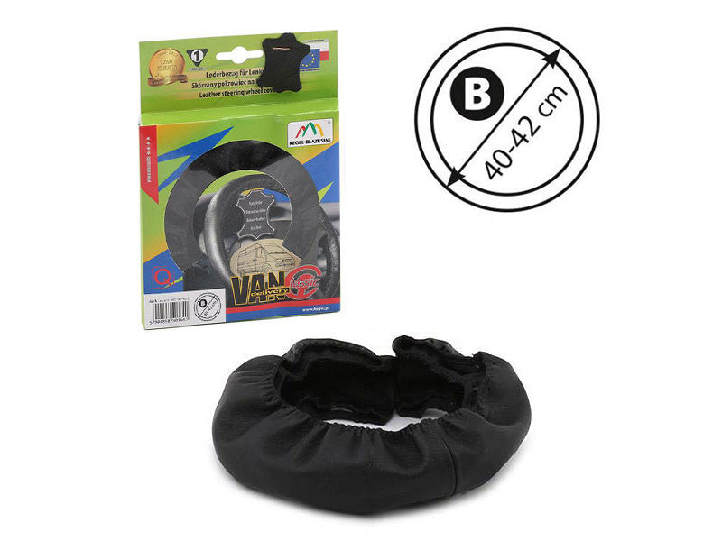 Husa volan Kegel Seria Classic pentru masina, marimea 38-40cm, piele naturala neagra, cusuta