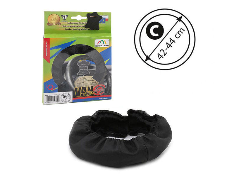 Husa volan Kegel Seria Classic pentru autobuz/dubita, marimea 42-44cm, piele naturala neagra, cusuta