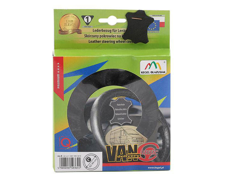 Husa volan Kegel Seria Classic pentru autobuz/dubita, marimea 42-44cm, piele naturala neagra, cusuta