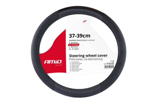 Husa volan Amio 37-39cm, neagra cu structura profilata