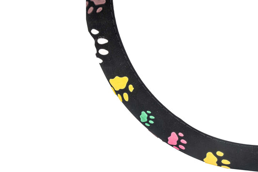 Husa volan Amio 37-39cm, neagra cu labute colorate