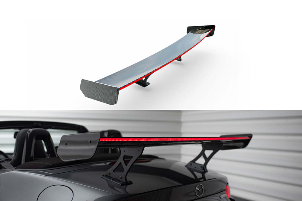 Spoiler JDM Maxton Design din carbon, model aripa cu stop de frana LED pentru Mazda MX-5 ND (dupa 2015)