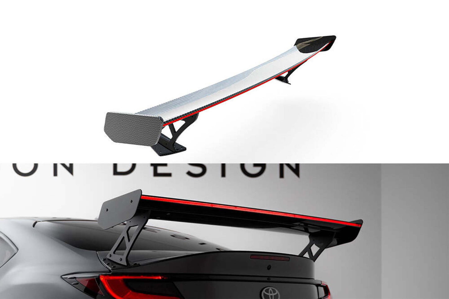 Spoiler / Wing Maxton Design din fibra de carbon pentru aripa portbagajului cu stop frana LED pentru Toyota GR86 (dupa 2021)