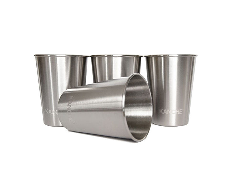 Set of 4 Kanche Take me metal mugs 350ml