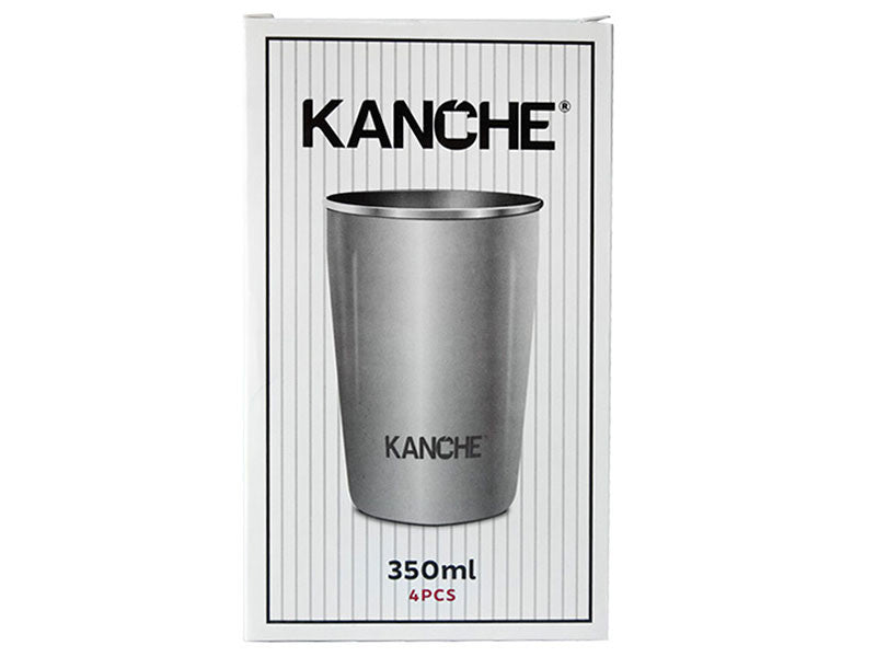 Set of 4 Kanche Take me metal mugs 350ml