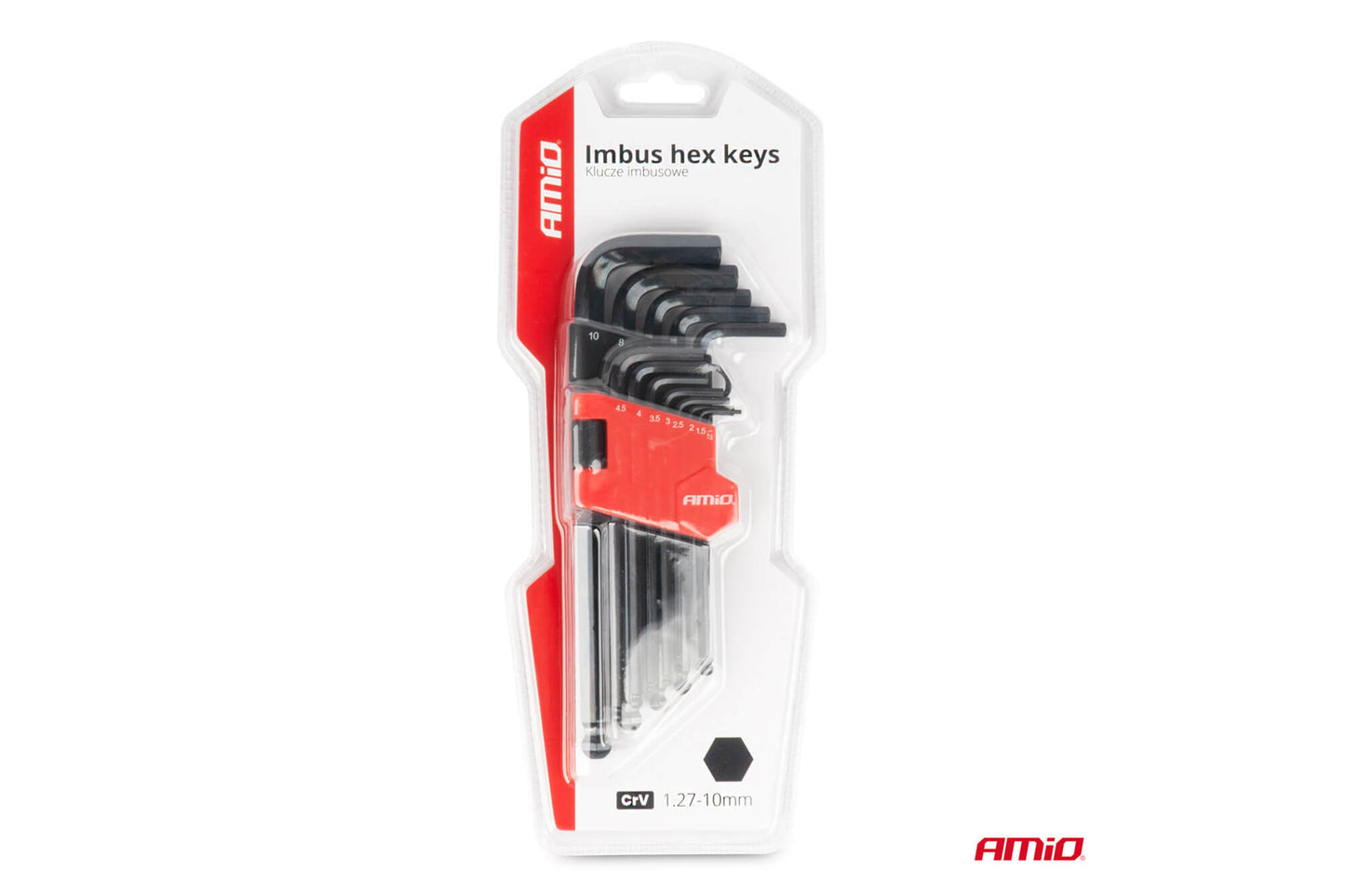 Set chei hexagonale Amio CRV 1.7-10mm, 13 piese, negre