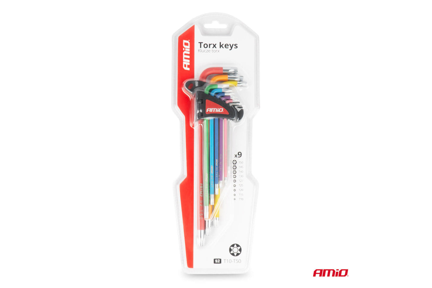 Long Torx Key Set Amio T10-T50, 9 pieces