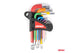 Set Amio de chei hexagonale scurte 1.5-10mm, 9 piese