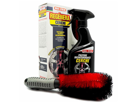 Set Ma\*Fra detergent si perie speciala pentru curatarea jantelor