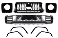 Kit tuning bară față tip 63 compatibil cu Mercedes G class W464 (după 2018), cu PDC, grilă, capace faruri, aripi laterale