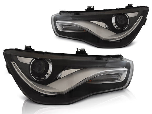 Tuning headlights set with DRL for Audi A1 2010-2014, left and right
