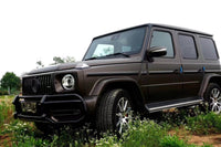 Bara față tuning tip 63 cu vopsea neagră compatibilă cu Mercedes G-Class W464 (după 2018) cu PDC, grilă, capace faruri, extensii aripi