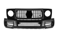 Pachet tuning bară față tip 63 compatibil cu Mercedes G class W464 (după 2018) cu PDC, grilă, capace faruri, extensii aripi