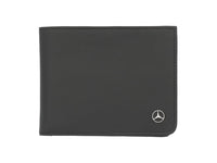 Mercedes leather wallet, with decorative metallic logo and RFID protection