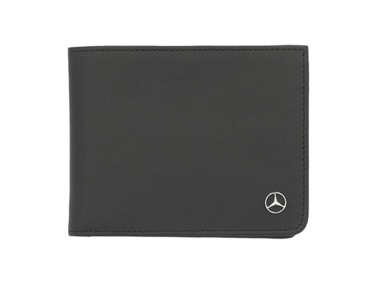 Portofel Mercedes din piele, cu logo metalic decorativ si protectie RFID