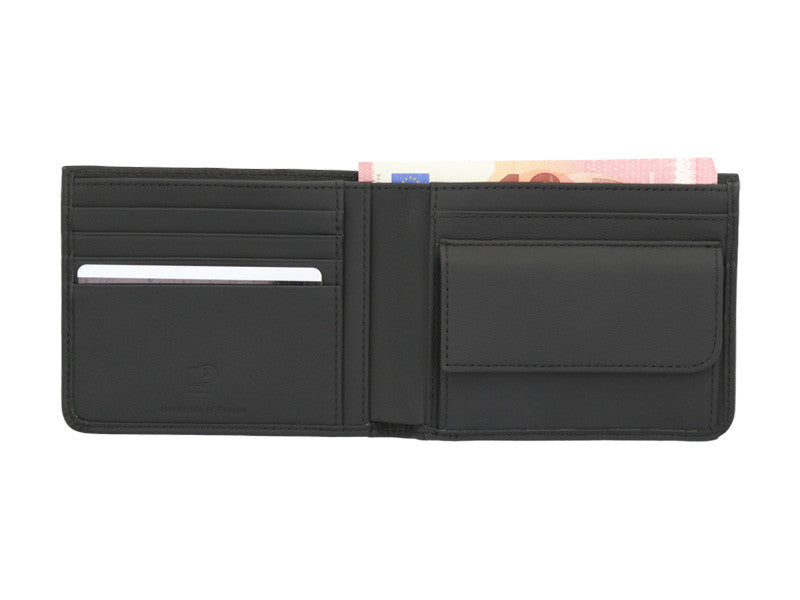 Mercedes leather wallet, with decorative metallic logo and RFID protection