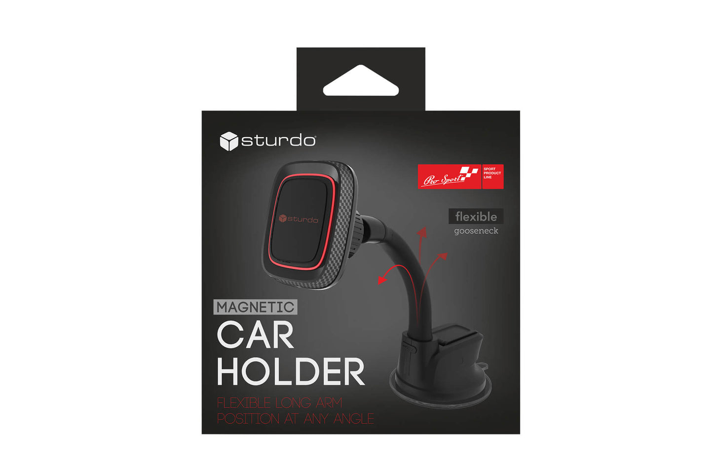 Sturdo Pro Sport Series Suport magnetic negru pentru telefon cu ventuză nano, pentru mașină