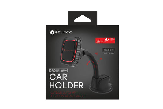 Suport magnetic negru pentru telefon Sturdo Pro Sport series cu ventuza nano, pentru masina