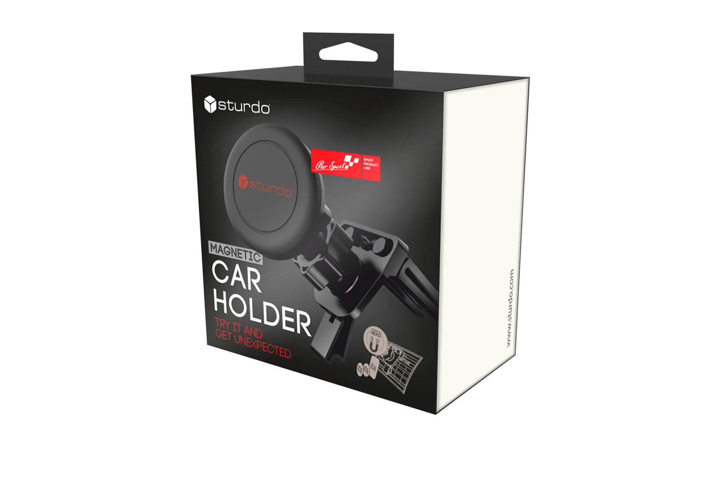 Sturdo Vent Mount - Suport magnetic auto negru pentru telefon