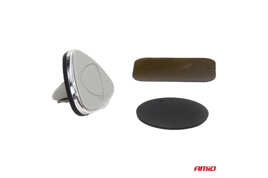 Suport telefon magnetic Amio cu capat gri - montaj pe grilele de ventilatie