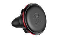 Suport telefon Baseus magnetic cu carcasa metalica rosie – montare pe grilele de ventilatie