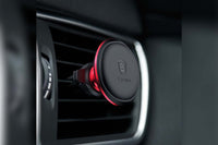 Suport telefon Baseus magnetic cu carcasa metalica rosie – montare pe grilele de ventilatie