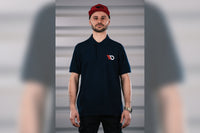 Tricou polo barbatesc Maxton Design, albastru inchis cu logo