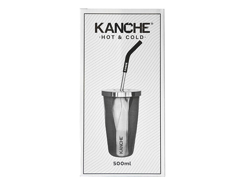 Kanche Cristal stainless steel thermal mug with straw, 500 ml