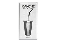 Kanche Cristal stainless steel thermal mug with straw, 500 ml